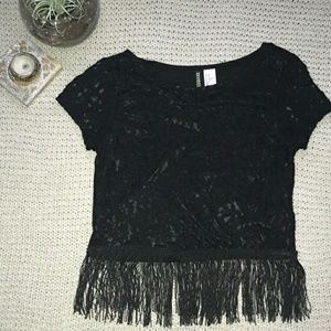 H&M Lace Fringe Shirt